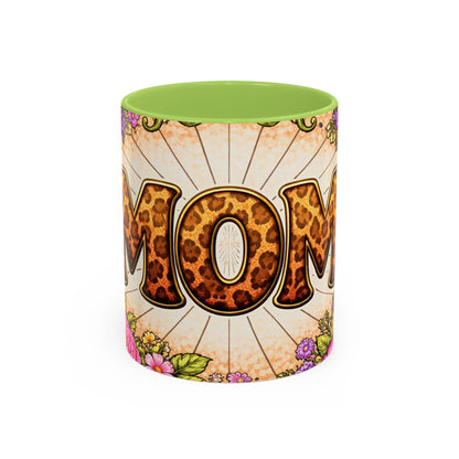 Mom Leopard Print Floral Coffee Mug — Mother's Day Gift (11 oz)