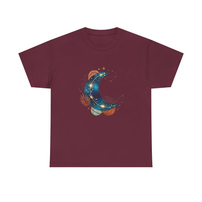 Celestial Moon Graphic Tee — Starry Crescent Night Shirt Boho Gift for Her