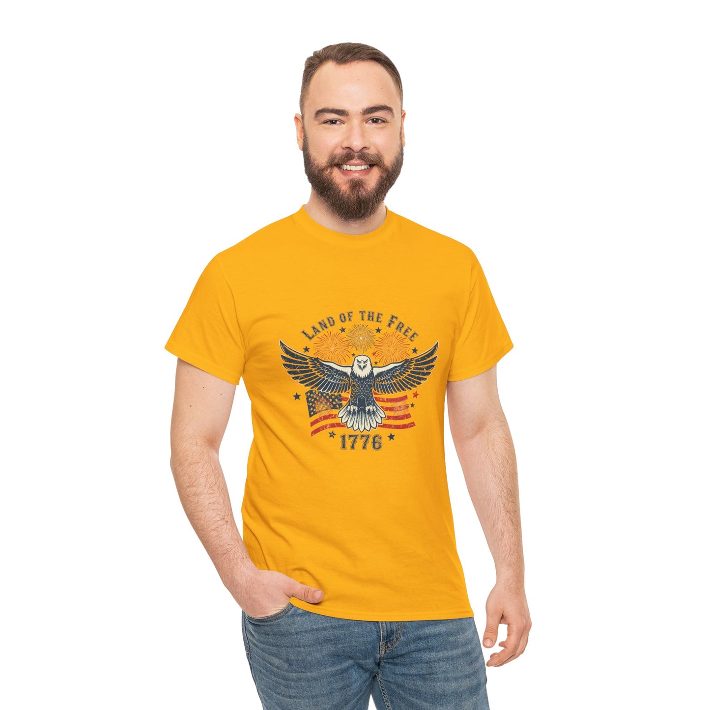 Land of the Free Eagle T-Shirt — 1776 Vintage Patriotic American Tee Gift