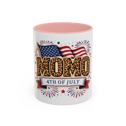 Mom 4th of July Leopard Accent Coffee Mug — Patriotic Gift (11/15oz)