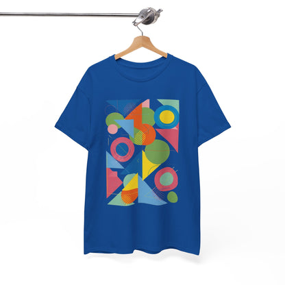 Geometric Color Block Tee — Abstract Shapes Graphic T-Shirt Retro Art