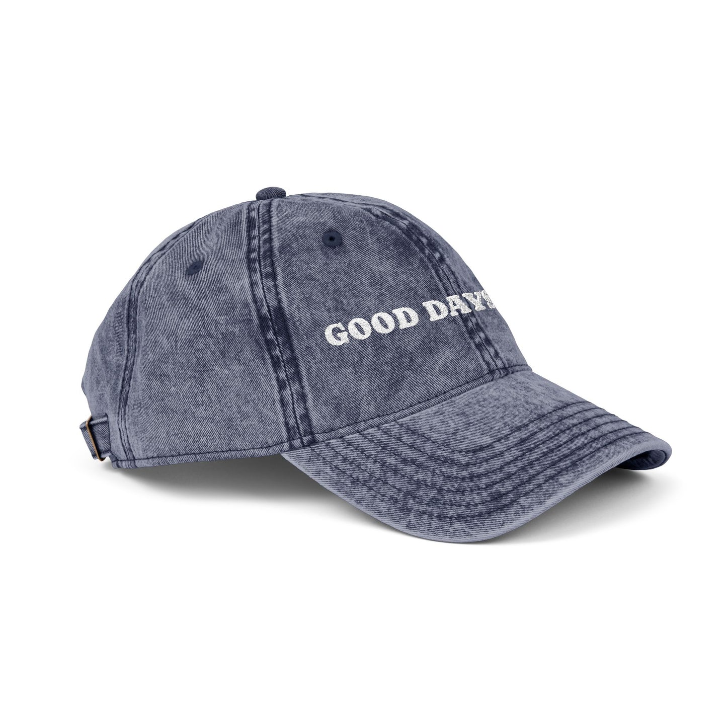 Vintage Embroidered Cap — "Good Days Only" Distressed Baseball Hat