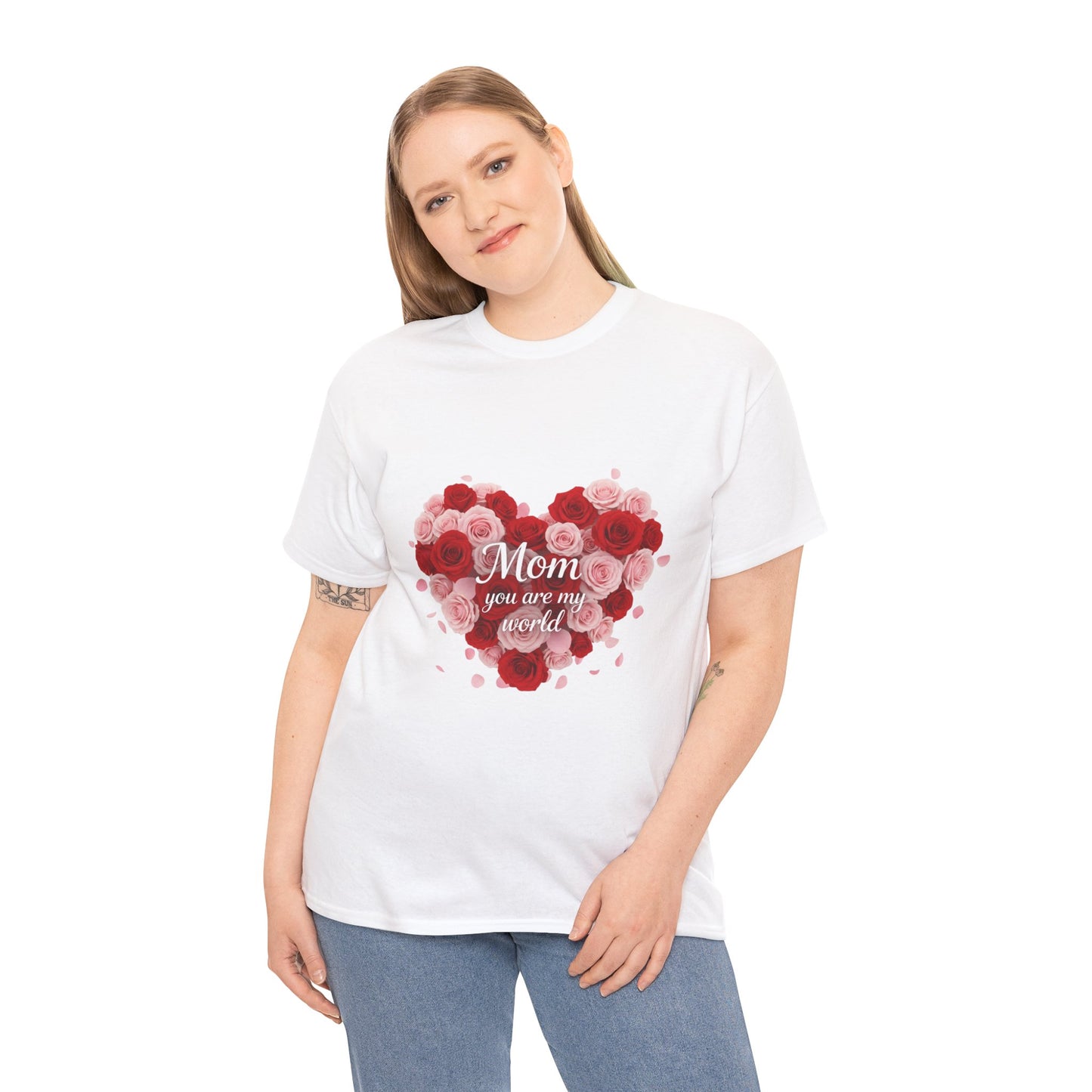 Mom You Are My World Floral Heart T-Shirt