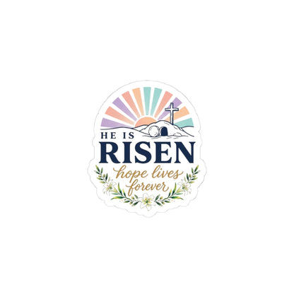 He Is Risen Kiss-Cut Stickers | Easter Christian Resurrection, Scripture Faith Decal