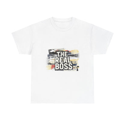 The Real Boss" Funny Graphic Tee — Bold Statement Shirt for Moms Dads