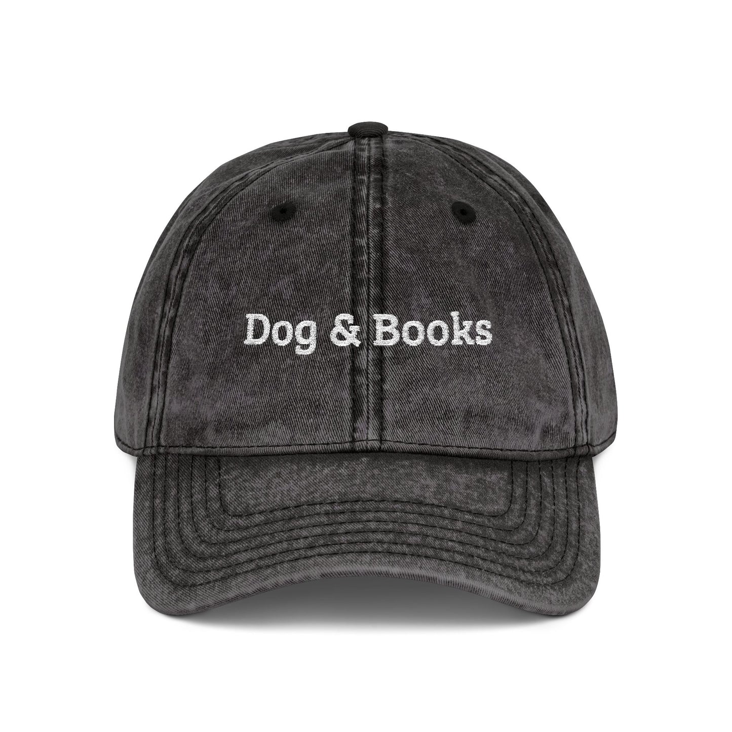 Dog & Books Vintage Embroidered Cap