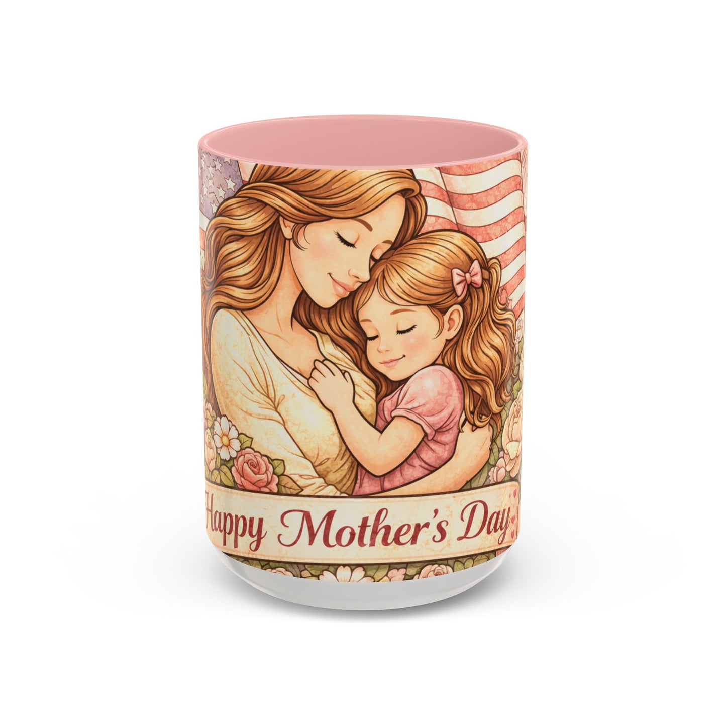 Mother's Day Floral Mug 15oz — Mom Daughter Sentimental Gift Accent Coffee Mug