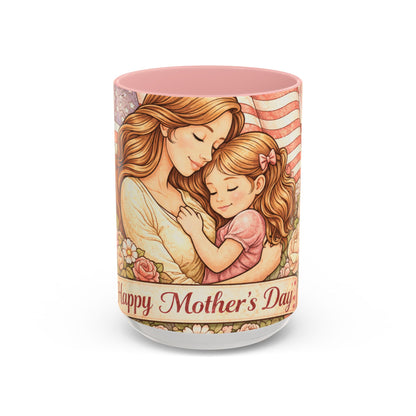 Mother's Day Floral Mug 15oz — Mom Daughter Sentimental Gift Accent Coffee Mug