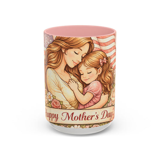 Mother's Day Floral Mug 15oz — Mom Daughter Sentimental Gift Accent Coffee Mug