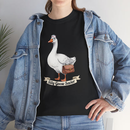 Goose Savior T-Shirt — Vintage Illustrated Goose Tee Whimsical Animal Gift