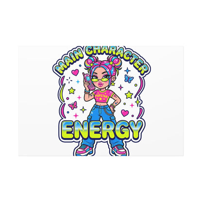 Main Character Energy Canvas | Y2K Aesthetic, Retro Internet Pop Art