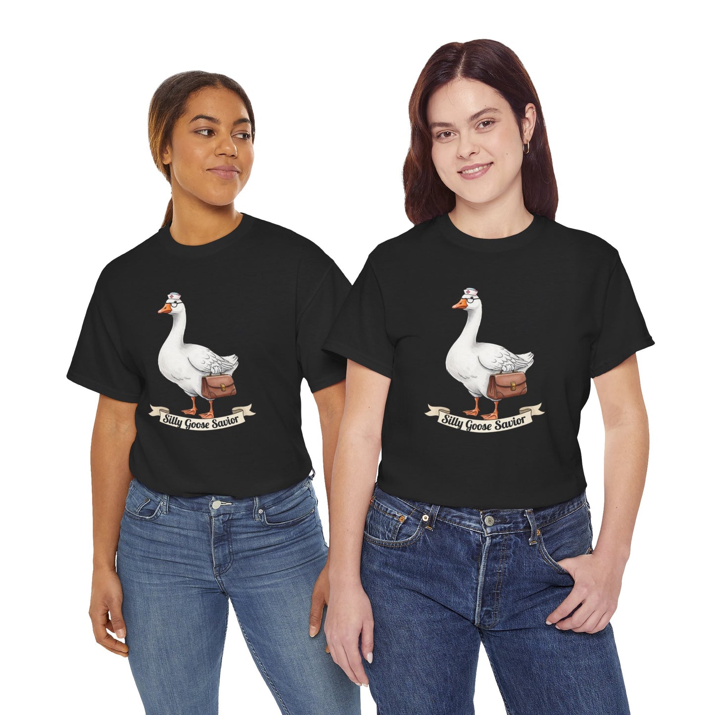 Goose Savior T-Shirt — Vintage Illustrated Goose Tee Whimsical Animal Gift