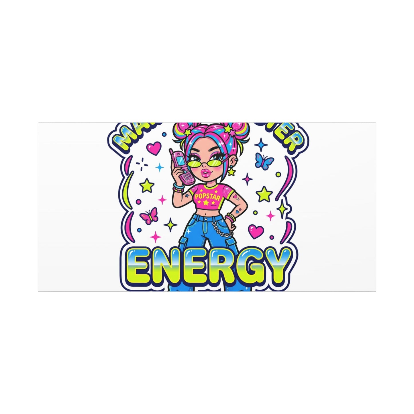 Main Character Energy Canvas | Y2K Aesthetic, Retro Internet Pop Art