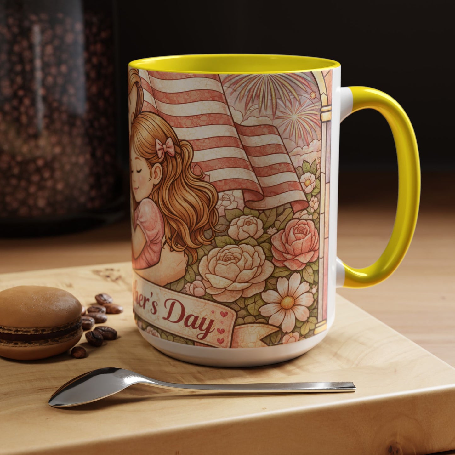 Mother's Day Floral Mug 15oz — Mom Daughter Sentimental Gift Accent Coffee Mug