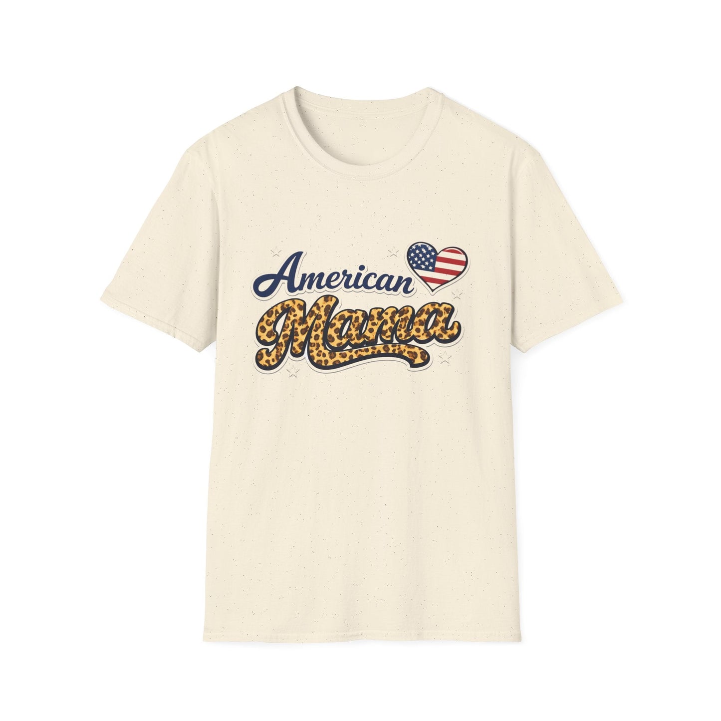 American Mama T-Shirt — Patriotic Leopard Heart Graphic Tee | Mother's Day Gift