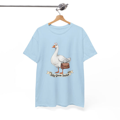 Goose Savior T-Shirt — Vintage Illustrated Goose Tee Whimsical Animal Gift