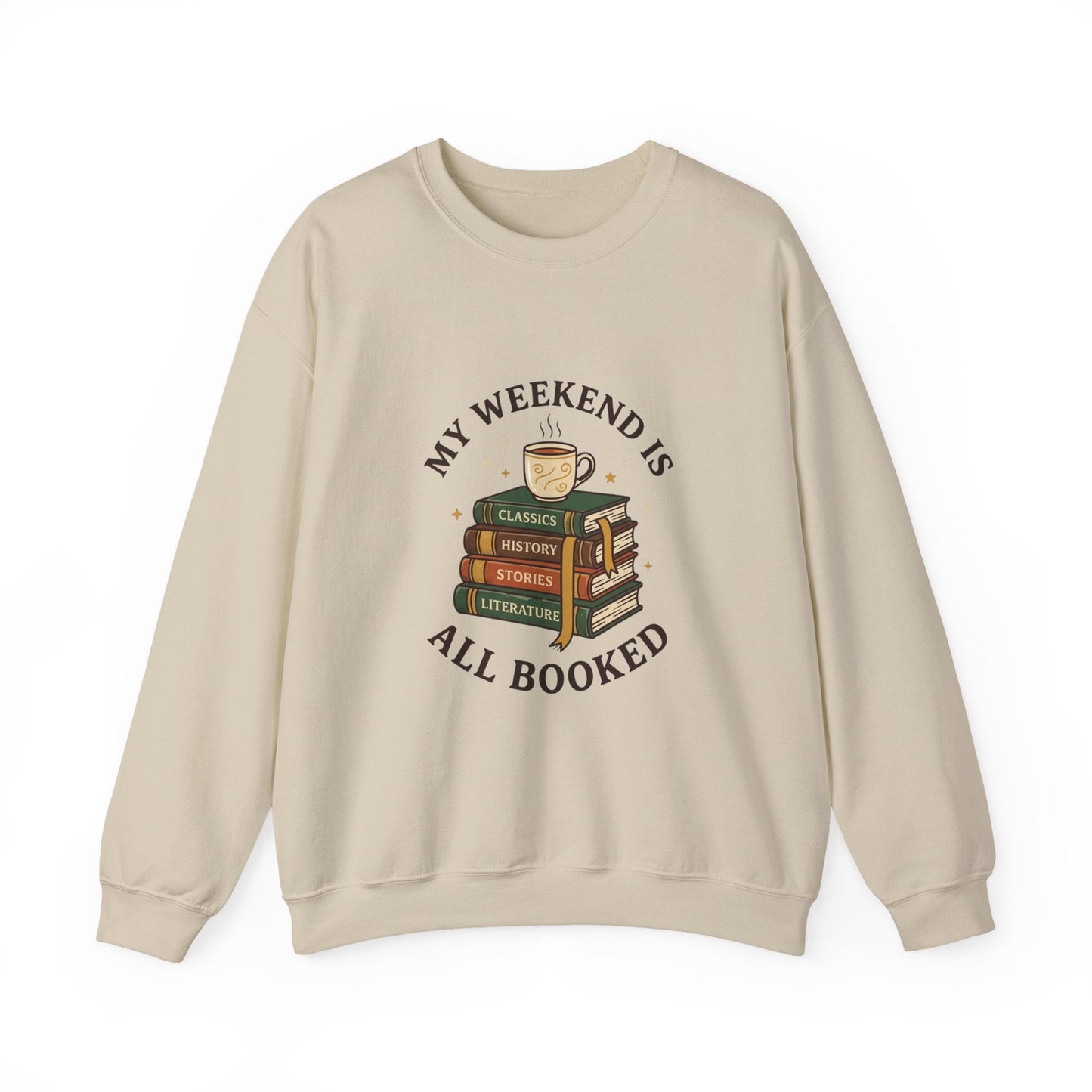 All Booked Stack of Books Sweatshirt | Book Lover, Cozy Reader