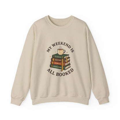 All Booked Stack of Books Sweatshirt | Book Lover, Cozy Reader