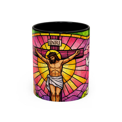 Stained Glass Jesus Coffee Mug — Religious Christian Accent Mug (11oz)