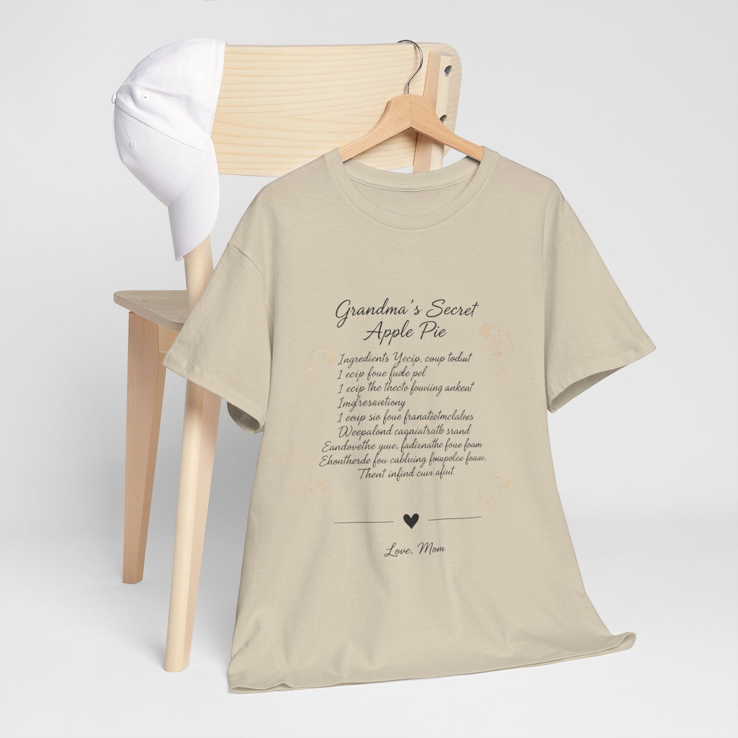 Recipe Tee — "Grandma's Secret Apple Pie" Personalized Kitchen Shirt