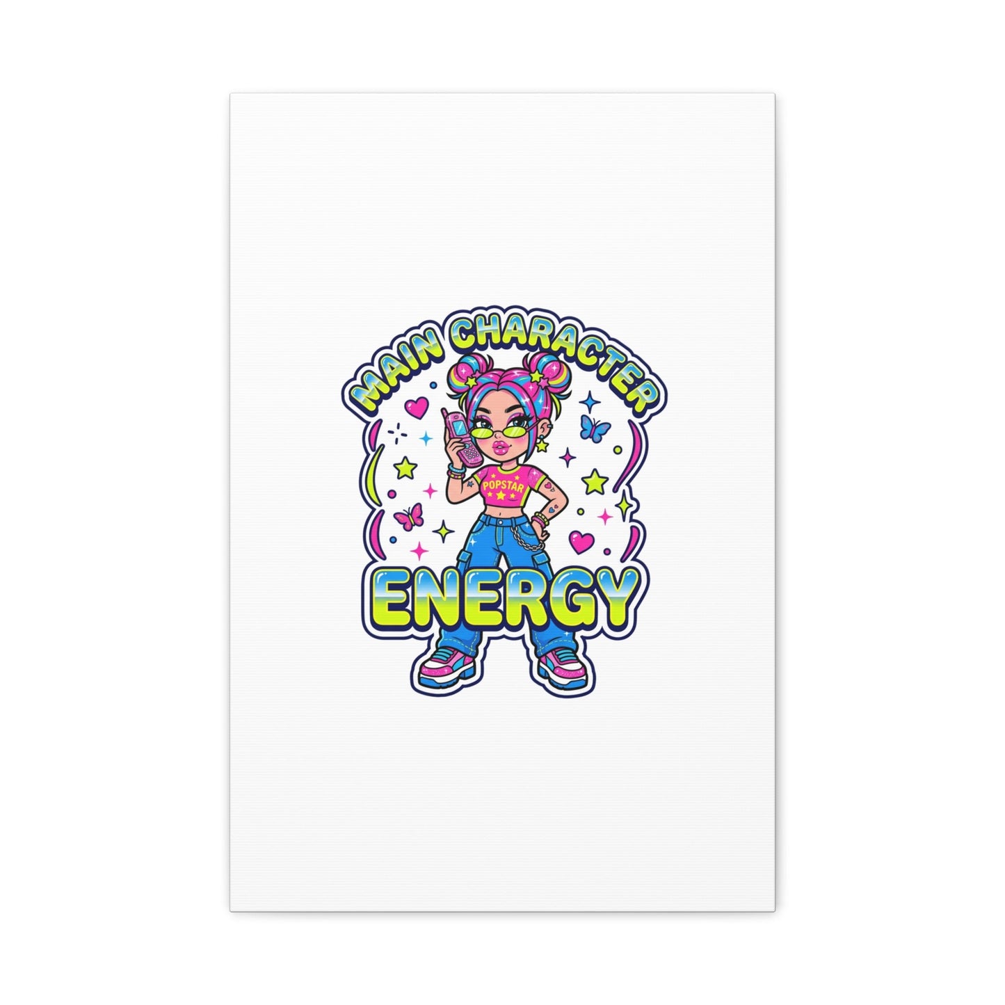 Main Character Energy Canvas | Y2K Aesthetic, Retro Internet Pop Art