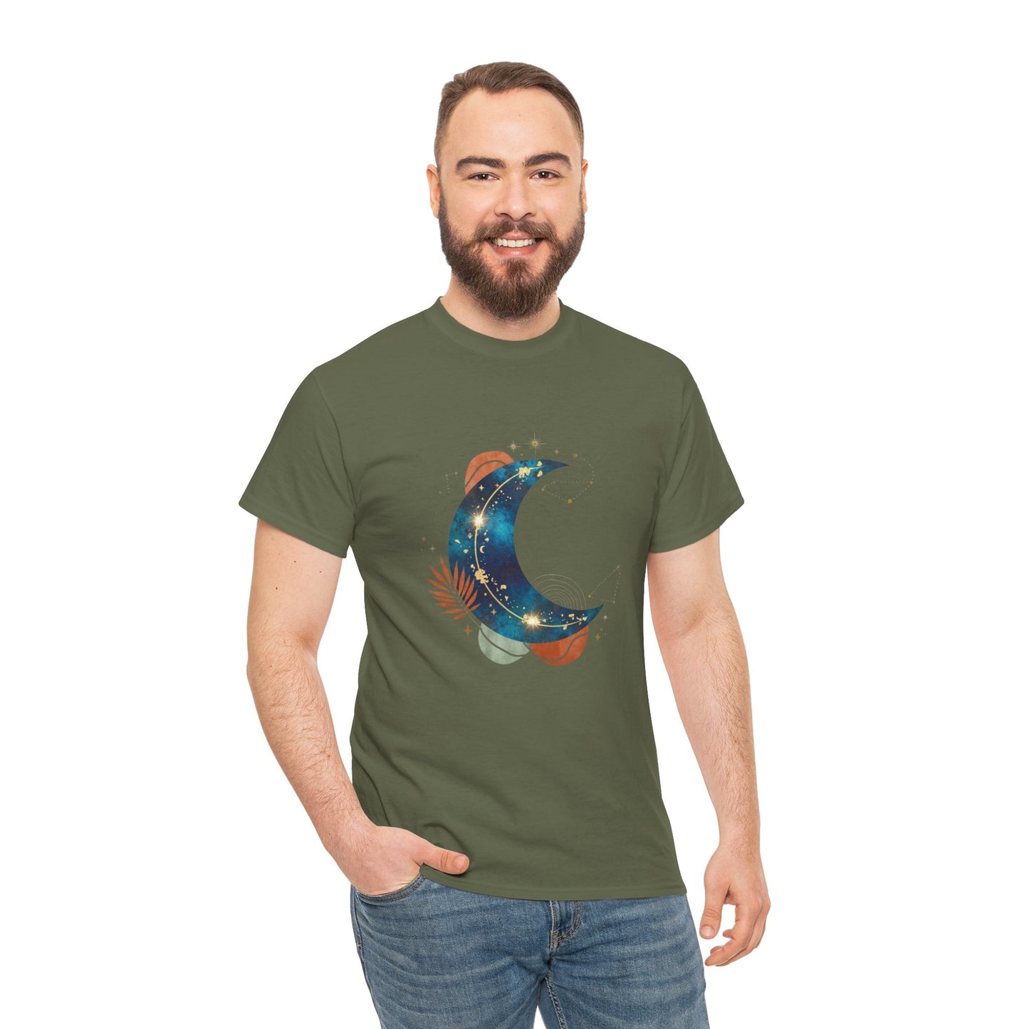 Celestial Moon Graphic Tee — Starry Crescent Night Shirt Boho Gift for Her