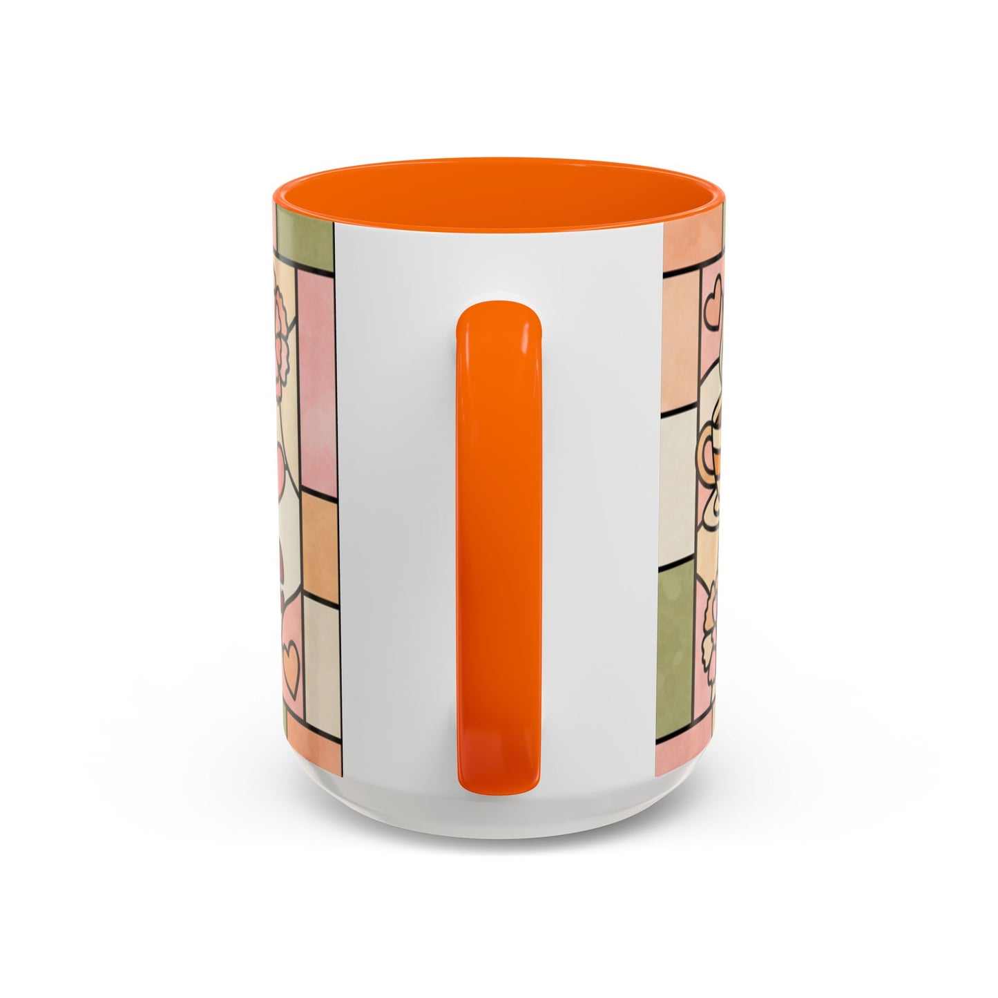 Mother's Day Gift Mom Coffee Mug 15oz Powered by Coffee Love Floral Stained Glass
