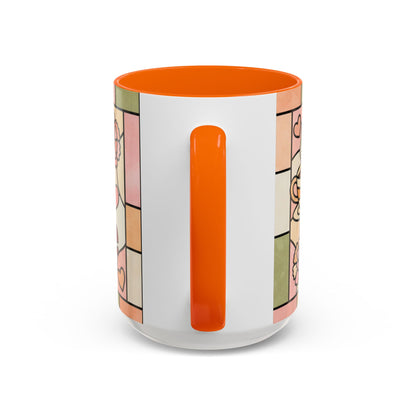 Mother's Day Gift Mom Coffee Mug 15oz Powered by Coffee Love Floral Stained Glass
