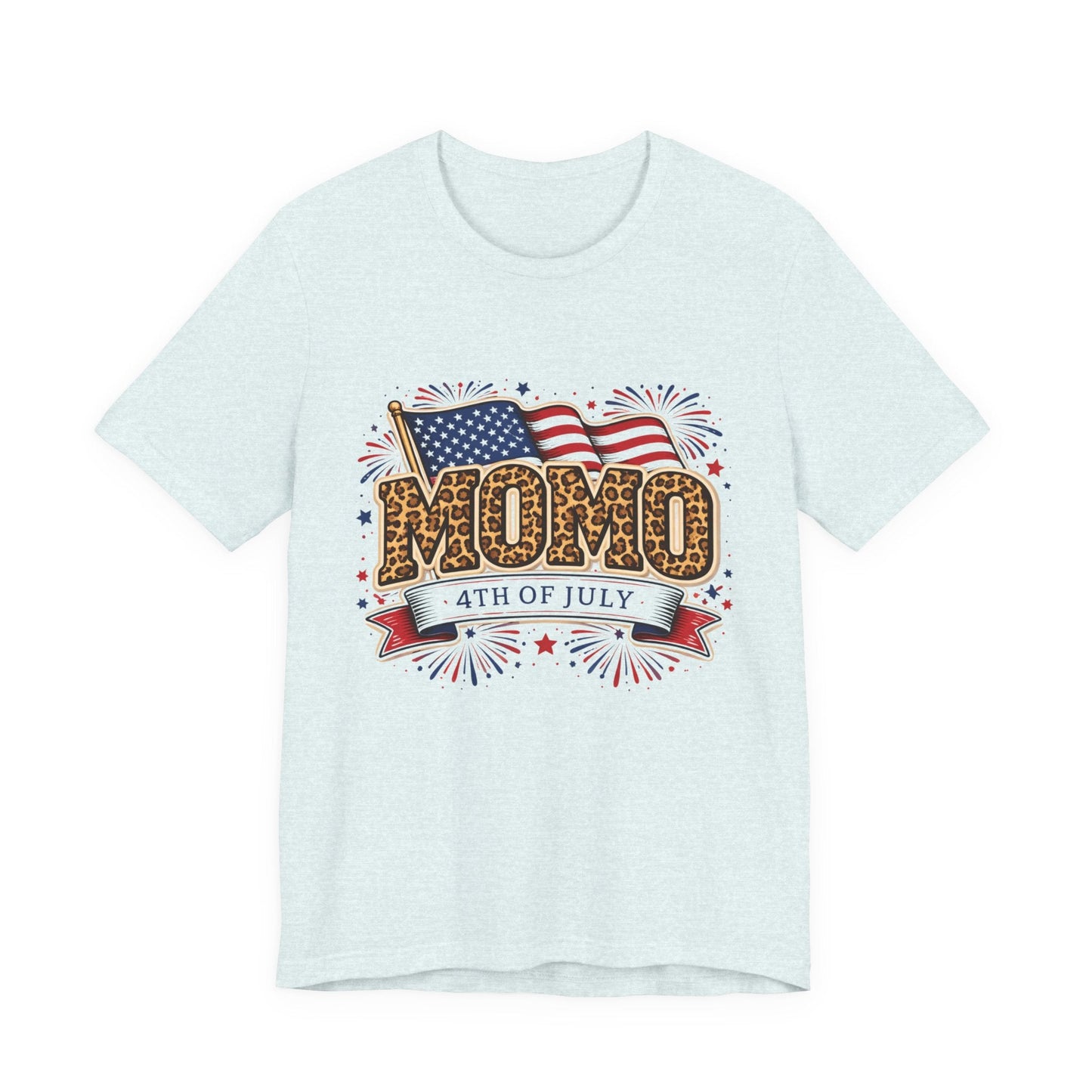 Momo 4th of July T-Shirt | Patriotic Leopard Print Flag Tee