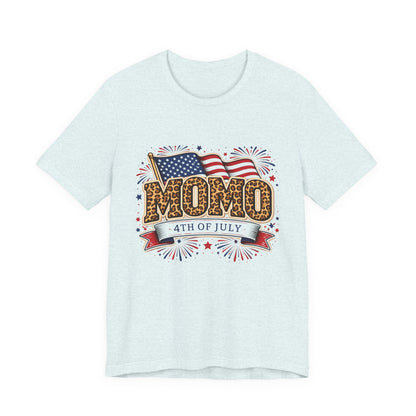 Momo 4th of July T-Shirt | Patriotic Leopard Print Flag Tee
