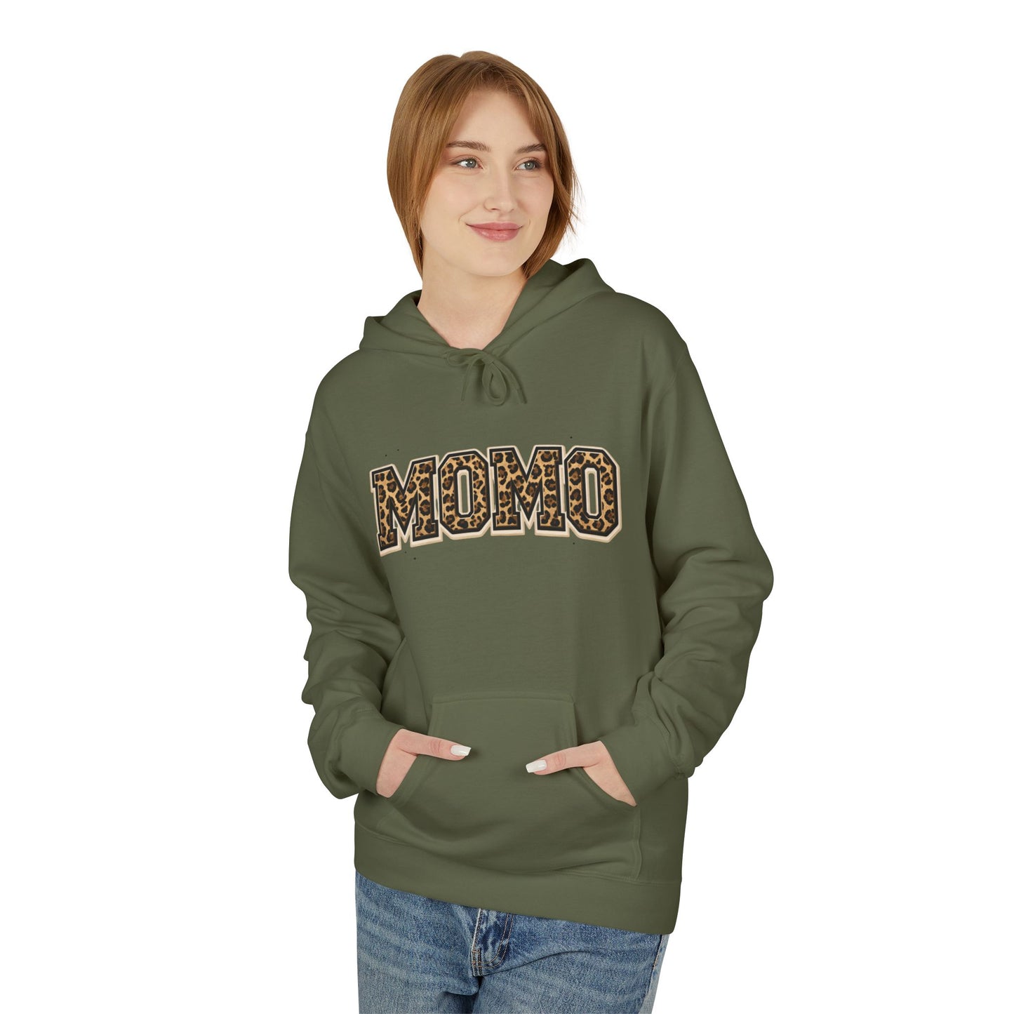 MOMO Leopard Print Hoodie | Mom Mom Lettering, Animal Print