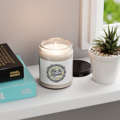 He Is Risen Soy Candle, 9oz | Christian Easter, Resurrection Scripture