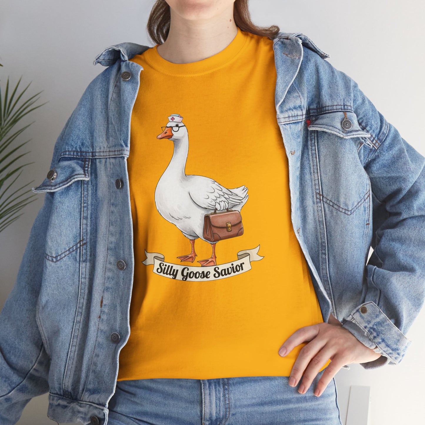Goose Savior T-Shirt — Vintage Illustrated Goose Tee Whimsical Animal Gift
