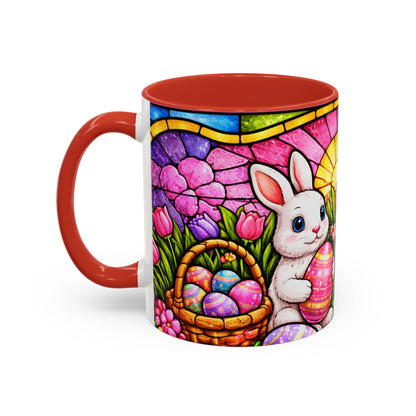 Easter Bunny Stained Glass Accent Coffee Mug (11 oz)