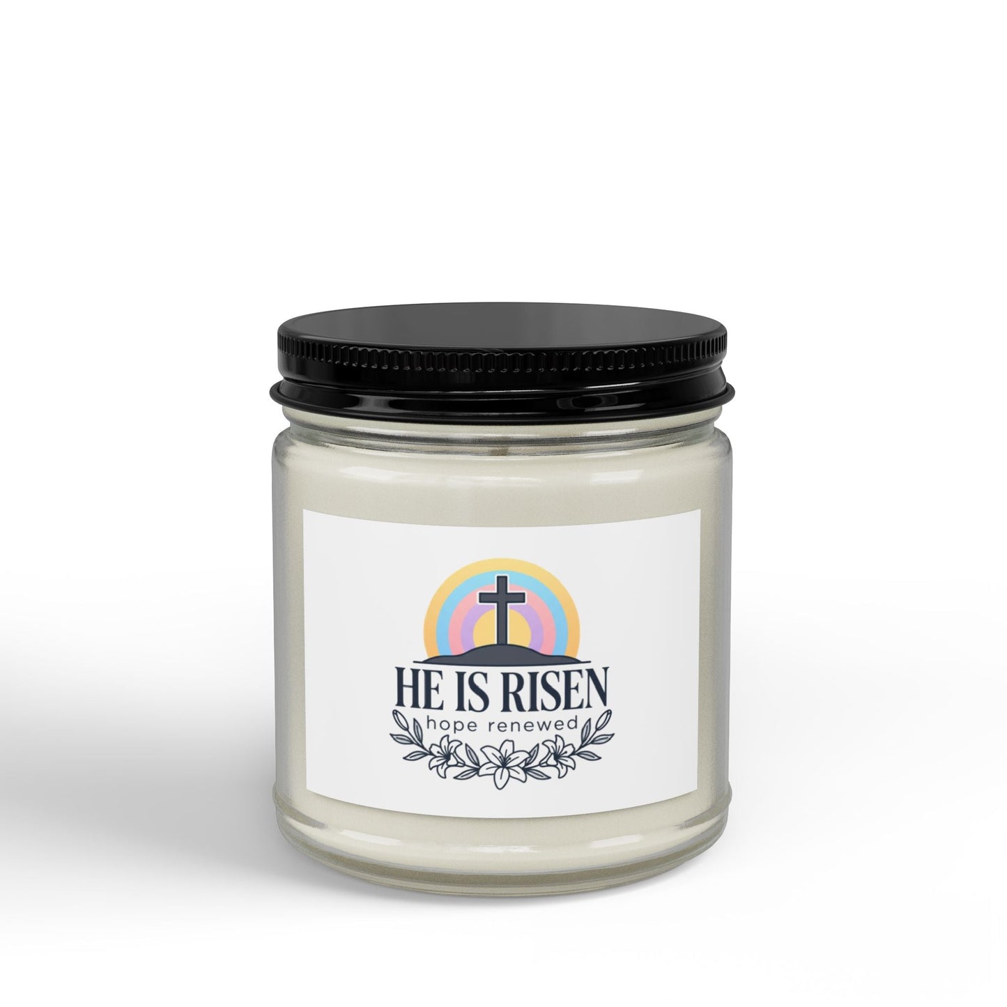 Easter Soy Candle — “He Is Risen” Scented Jar (4oz & 9oz)