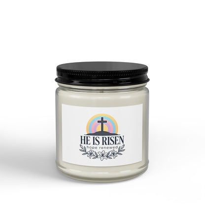 Easter Soy Candle — “He Is Risen” Scented Jar (4oz & 9oz)