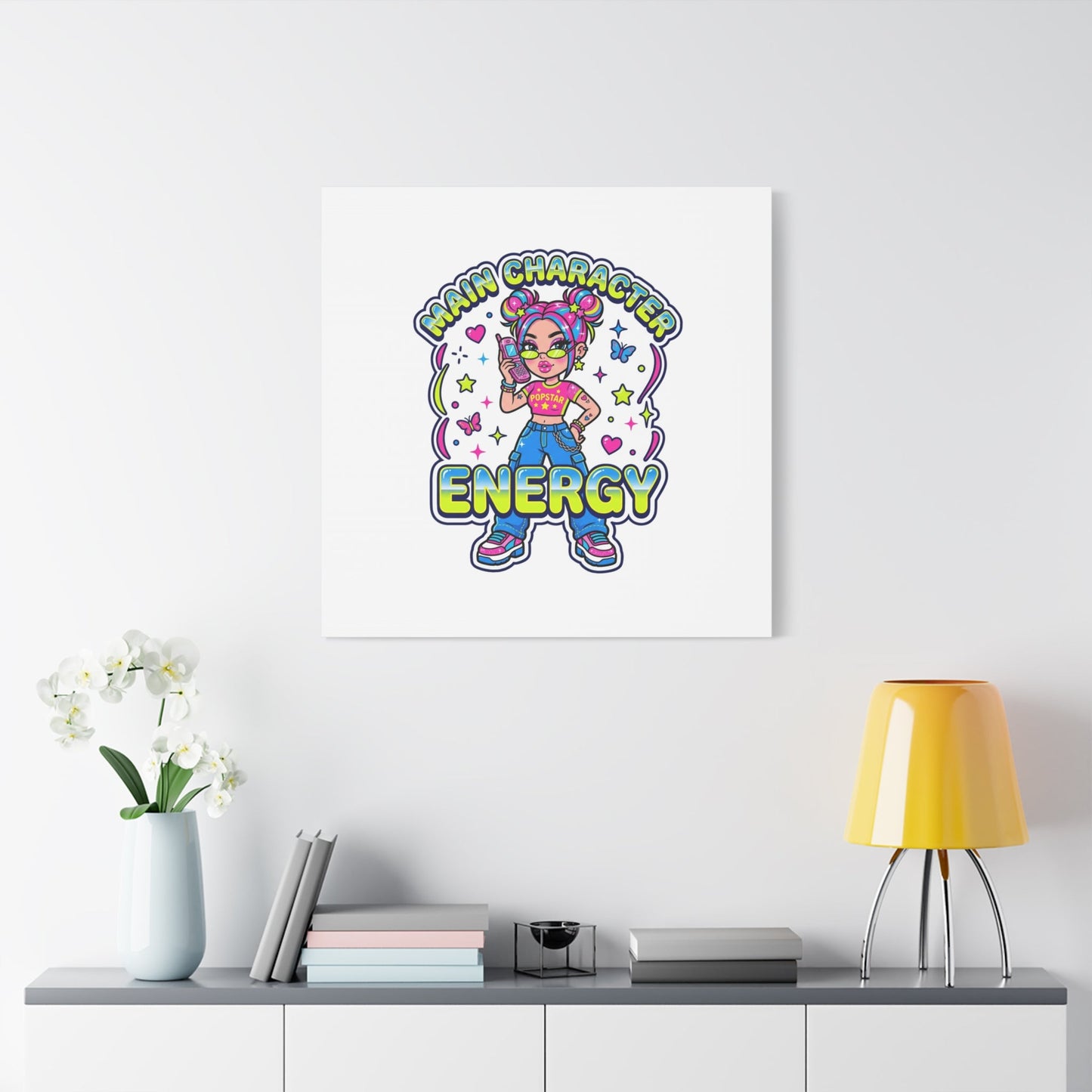 Main Character Energy Canvas | Y2K Aesthetic, Retro Internet Pop Art