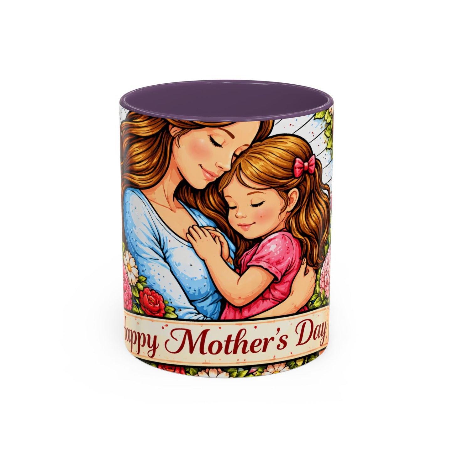 Mother's Day Floral Accent Coffee Mug — Mom & Daughter Gift (11oz)