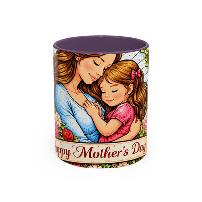 Mother's Day Floral Accent Coffee Mug — Mom & Daughter Gift (11oz)