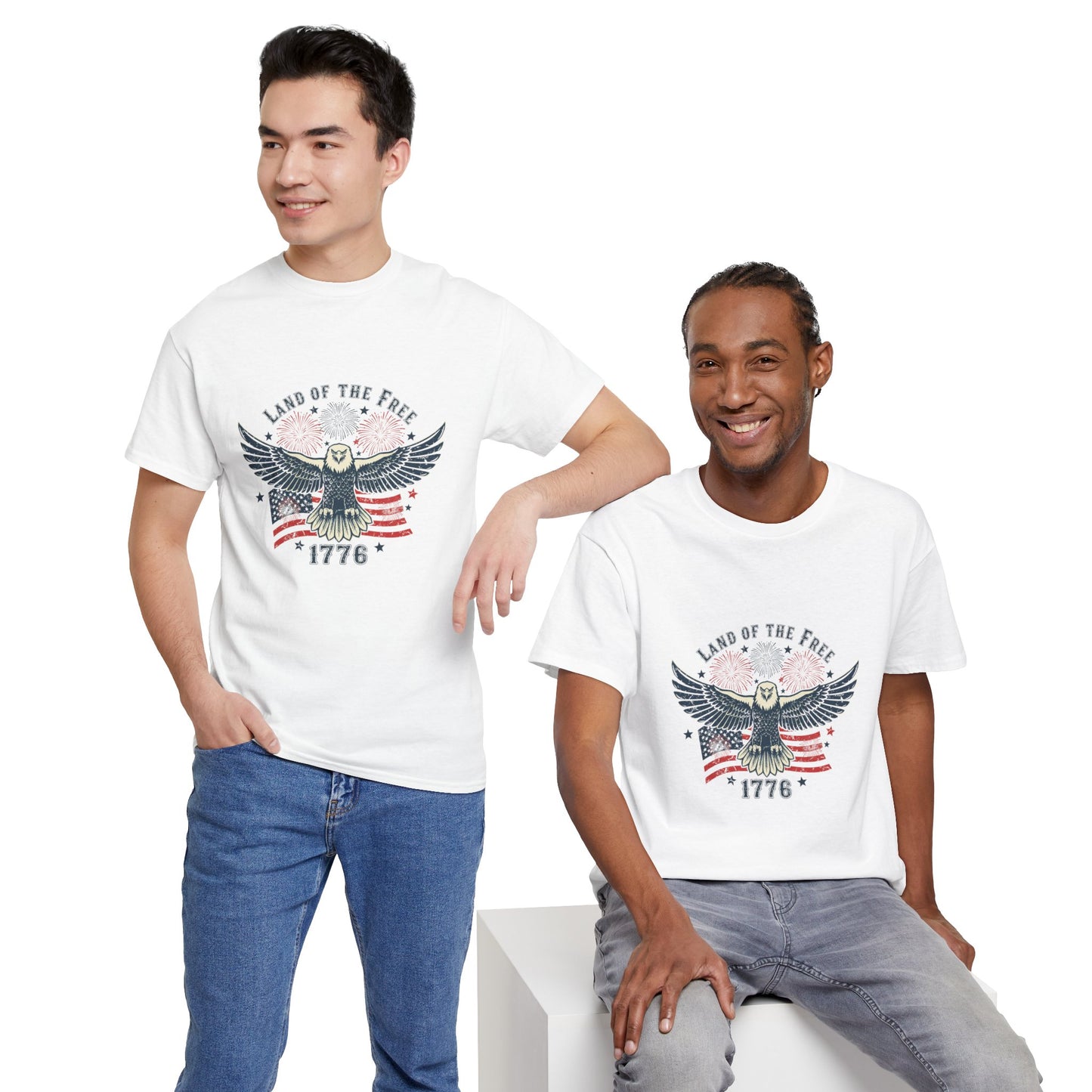 Land of the Free Eagle T-Shirt — 1776 Vintage Patriotic American Tee Gift