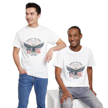 Land of the Free Eagle T-Shirt — 1776 Vintage Patriotic American Tee Gift