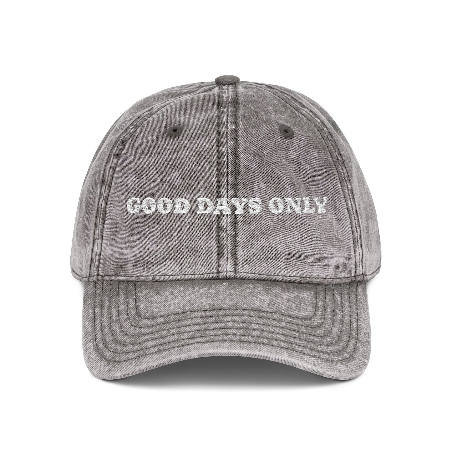 Vintage Embroidered Cap — "Good Days Only" Distressed Baseball Hat