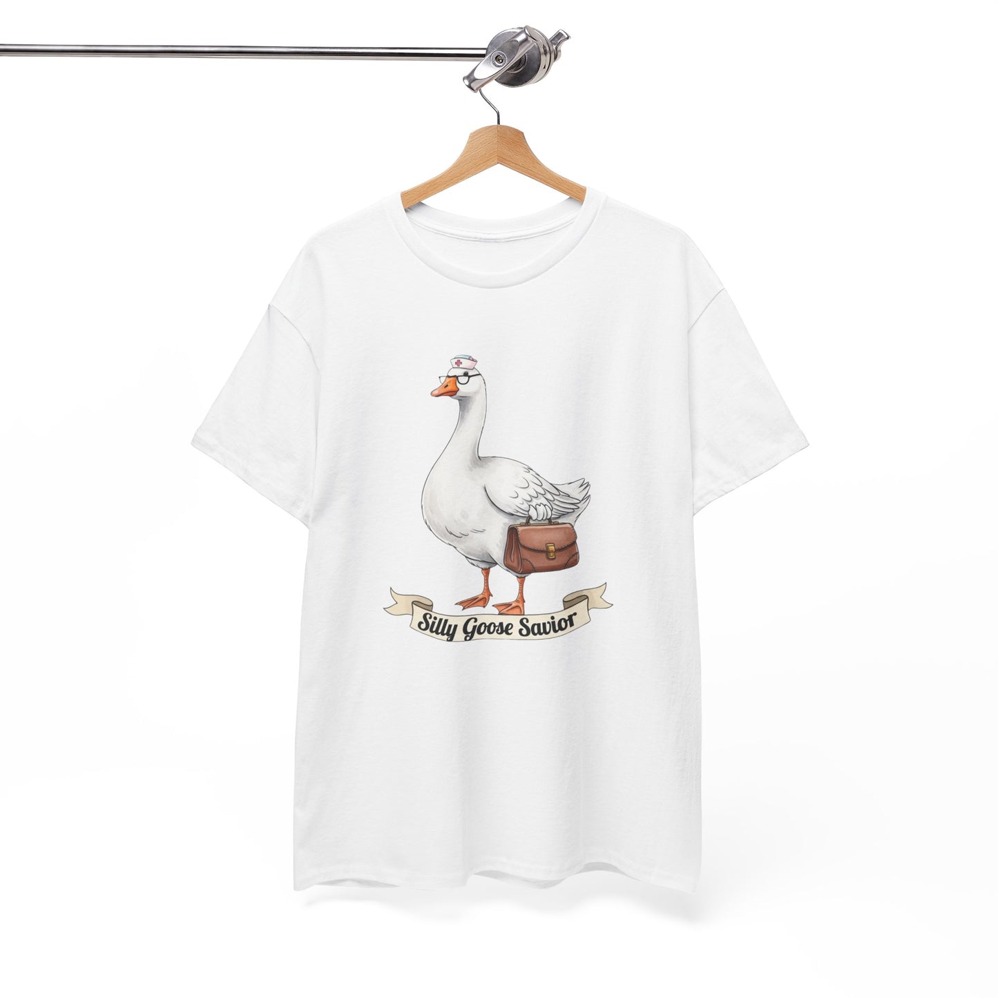 Goose Savior T-Shirt — Vintage Illustrated Goose Tee Whimsical Animal Gift