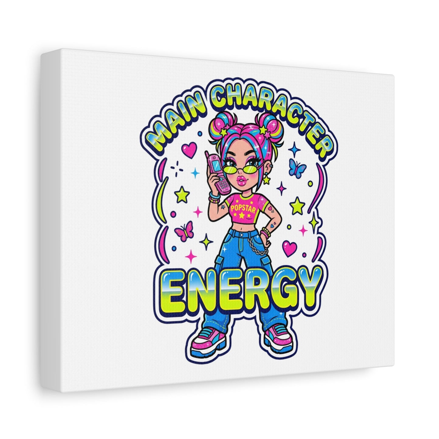 Main Character Energy Canvas | Y2K Aesthetic, Retro Internet Pop Art