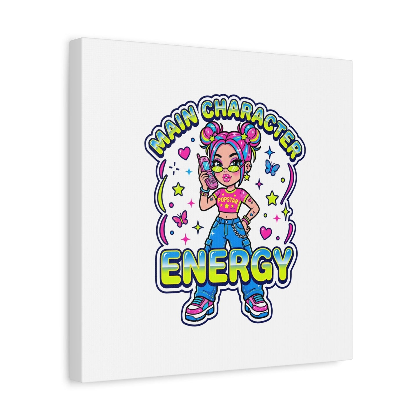 Main Character Energy Canvas | Y2K Aesthetic, Retro Internet Pop Art