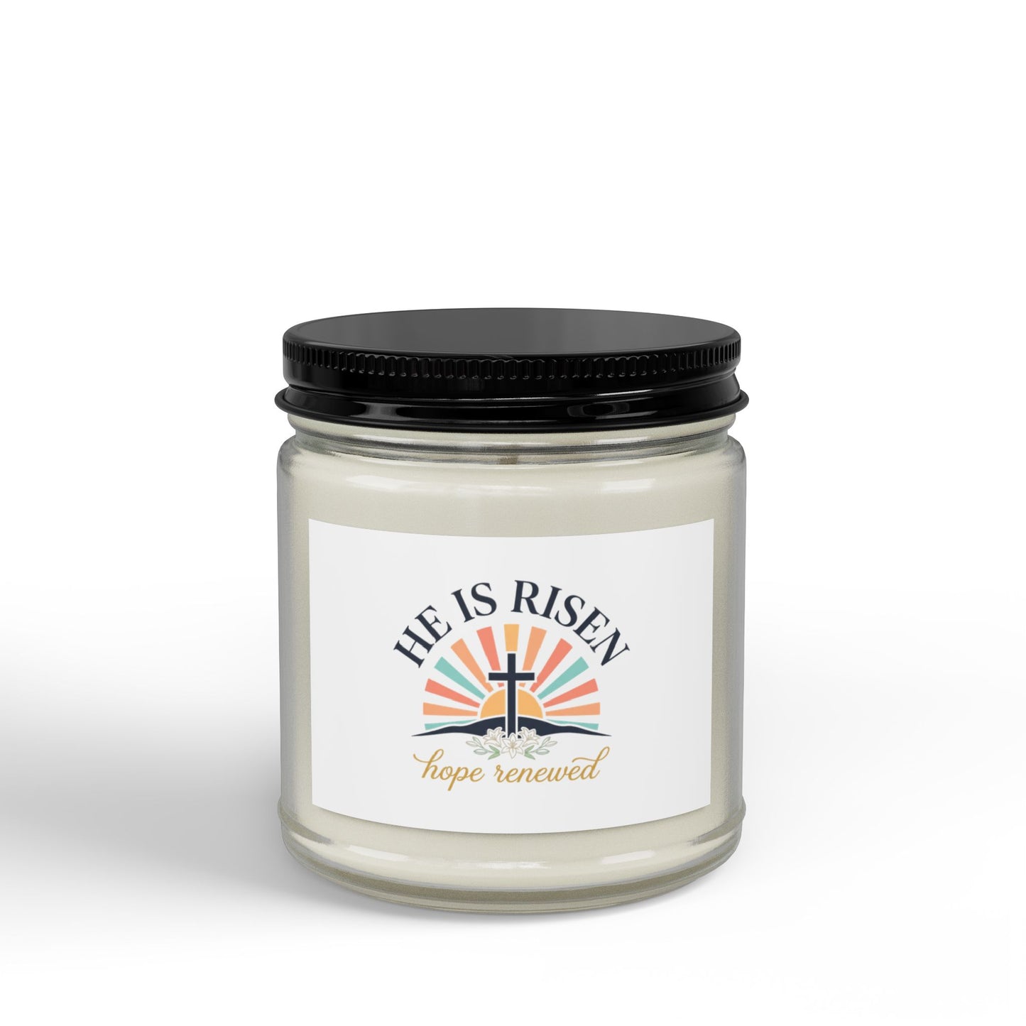 He Is Risen Soy Candle — 4oz & 9oz Scented Jar (Hope Renewed)
