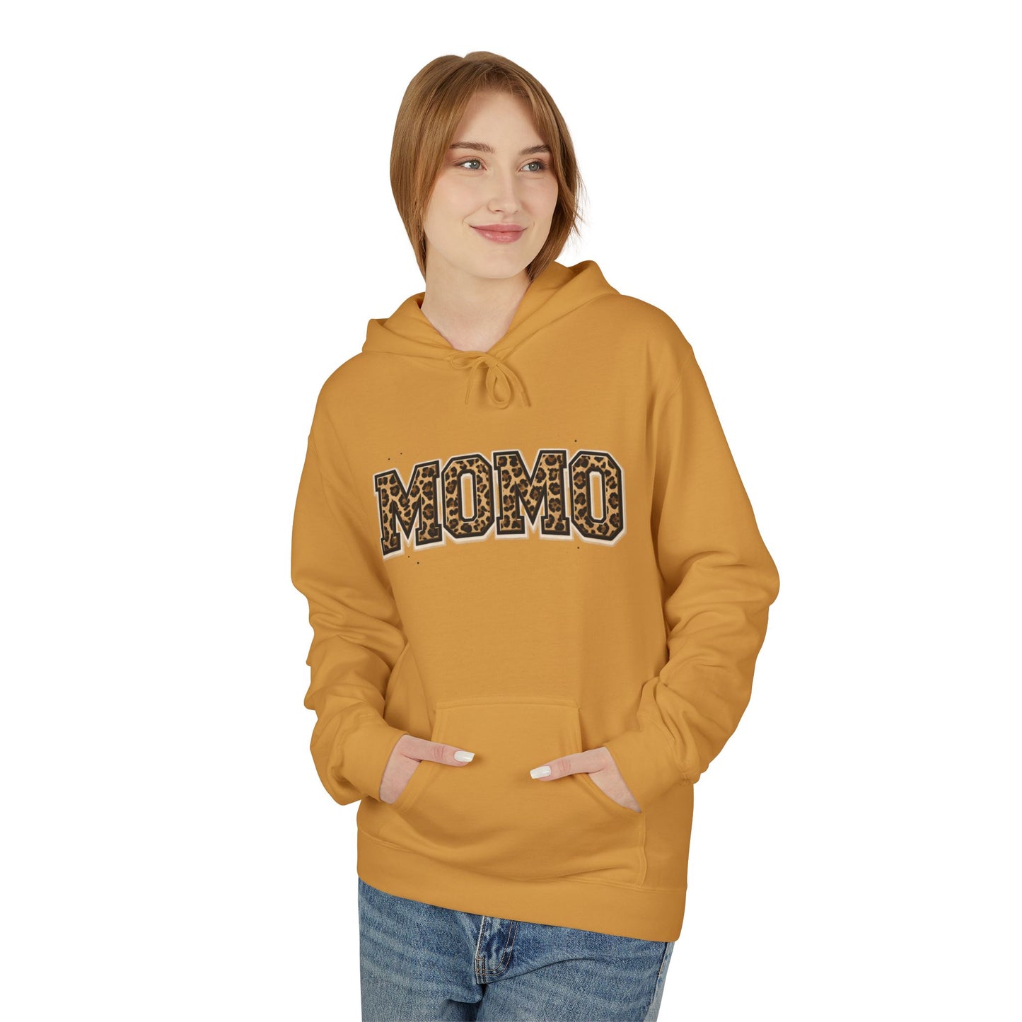 MOMO Leopard Print Hoodie | Mom Mom Lettering, Animal Print