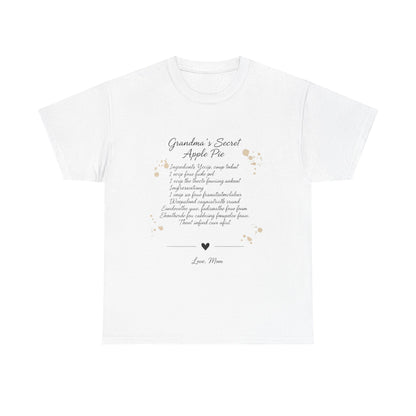 Recipe Tee — "Grandma's Secret Apple Pie" Personalized Kitchen Shirt