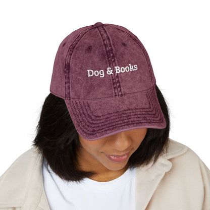 Dog & Books Vintage Embroidered Cap