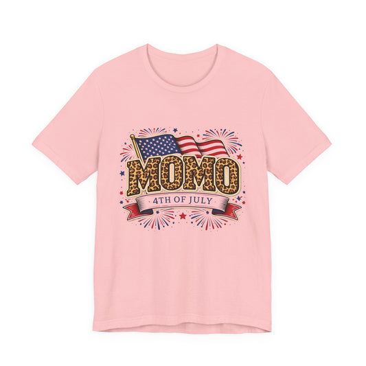 Momo 4th of July T-Shirt | Patriotic Leopard Print Flag Tee